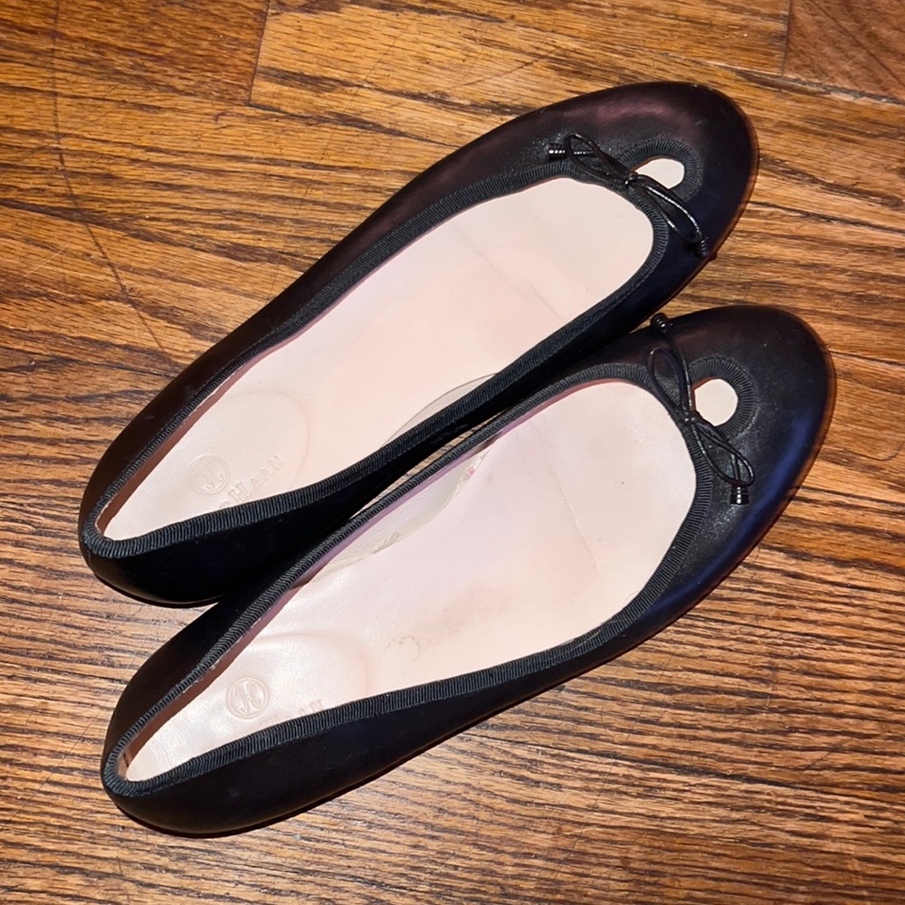 ColeHaan black leather flats size 8